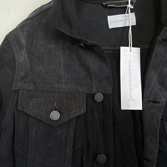 Triarchy / Atelier Denim Black Fringe Jacket - Picture 3 of 8